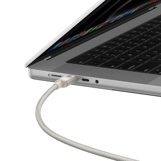 Baseus - Кабел за данни Титан (P10378100G21-01) - USB-C към Type-C, 100W, Бързо зареждане, 480Mbps, 2 м - Galaxy Титан Златен