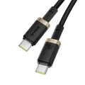 Baseus - Кабел за данни Dura Series (P10377803U03-00) - за MacBook, бързо зареждане, Type-C, PD 240W, 480Mbps, 1m - Златист / Черен