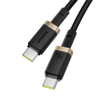Baseus - Кабел за данни Dura Series (P10377803U03-00) - за MacBook, бързо зареждане, Type-C, PD 240W, 480Mbps, 1m - Златист / Черен