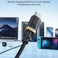Baseus - Кабел за данни Dura Series (P10377803U03-00) - за MacBook, бързо зареждане, Type-C, PD 240W, 480Mbps, 1m - Златист / Черен
