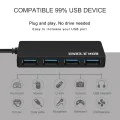 Techsuit - Докинг станция QuantumNode 4 в 1 (H15) - USB към 4x USB 3.0, ABS - Черна