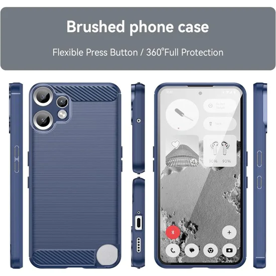 Калъф за Nothing CMF Phone 2 Pro - Techsuit - въглероден силикон - Син