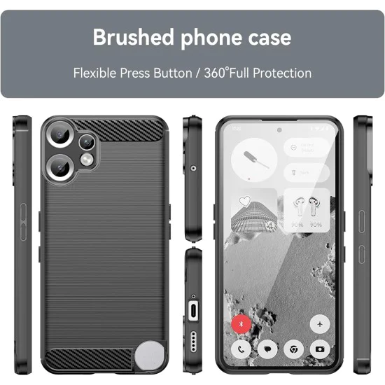 Калъф за Nothing CMF Phone 2 Pro - Techsuit - Carbon Silicone - Черен