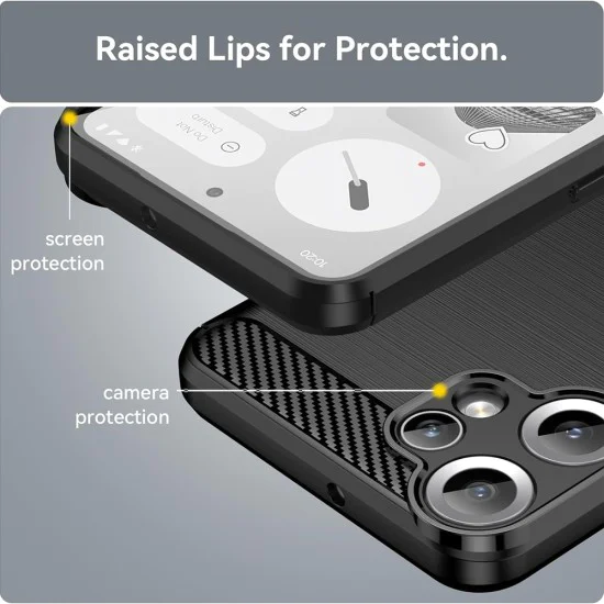 Калъф за Nothing CMF Phone 2 Pro - Techsuit - Carbon Silicone - Черен