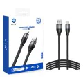 Lito - Кабел за данни (LD23T) - USB към Type-C, бързо зареждане, плетен найлон, 6A, 480Mbps, 1m - Сив