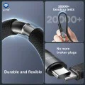 Lito - Кабел за данни (LD23CC) - Type-C към Type-C, бързо зареждане, плетен найлон, 100W, 480Mbps, 1m - Сив