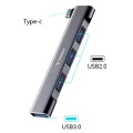 Techsuit - Докинг станция ZenithDock 4 в 1 (H13) - USB-C към 3x USB 2.0, 1x USB 3.0 - Сив