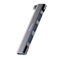 Techsuit - Докинг станция ZenithDock 4 в 1 (H13) - USB-C към 3x USB 2.0, 1x USB 3.0 - Сив