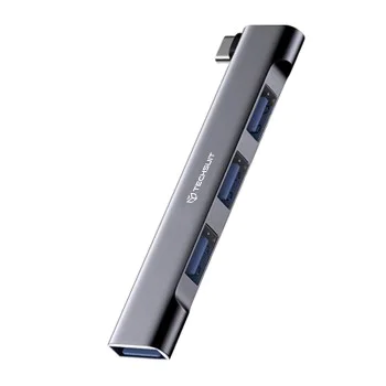 Techsuit - Докинг станция ZenithDock 4 в 1 (H13) - USB-C към 3x USB 2.0, 1x USB 3.0 - Сив