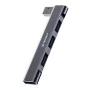 Techsuit - Докинг станция ZenithDock 4 в 1 (H14) - USB към 3x USB 2.0, 1x USB 3.0 - Сив
