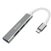 Techsuit - Докинг станция PolarisBridge 4 в 1 (H18) - USB-C към 1x USB 3.0, 2x USB 2.0, 1x Type-C - Сив/Бял