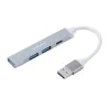 Techsuit - Докинг станция PolarisBridge 4 в 1 (H19) - USB към 2x USB 2.0, 1x USB 3.0, 1x Type-C - Сив/Бял