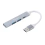 Techsuit - Докинг станция PolarisBridge 4 в 1 (H19) - USB към 2x USB 2.0, 1x USB 3.0, 1x Type-C - Сив/Бял