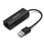 Techsuit - Ethernet адаптер NetLink (AC19) - USB мъжки към RJ45 LAN порт женски, 100Mbps, ABS - черен