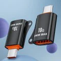 Techsuit - Премиум OTG адаптер HyperPort (A1) - USB 3.0 женски към Type-C мъжки, 10Gbps, 240W, алуминиева сплав - черен / оранжев