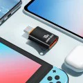 Techsuit - Премиум OTG адаптер HyperPort (A1) - USB 3.0 женски към Type-C мъжки, 10Gbps, 240W, алуминиева сплав - черен / оранжев