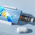 Techsuit - Премиум OTG адаптер HyperPort (A1) - USB 3.0 женски към Type-C мъжки, 10Gbps, 240W, алуминиева сплав - черен / оранжев