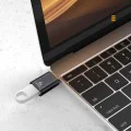 Techsuit - Премиум OTG адаптер HyperPort (A2) - USB към Type-C, 5Gbps, 6A, 120W, конвертор за компютър/лаптоп - черен / оранжев