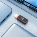 Techsuit - Премиум OTG адаптер HyperPort (A3) - Type-C мъжки към Lightning женски, PD20W, конвертор за iPhone - черен / оранжев