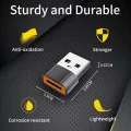 Techsuit - Премиум OTG адаптер HyperPort (A4) - Type-C към USB, 5Gbps, 6A, 120W, конвертор за телефон - черен / оранжев