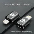 Techsuit - Премиум OTG адаптер TitanCoreX (A11) - Type-C към Lightning, 3A, алуминиева сплав, Plug&Play, бърз трансфер - сив