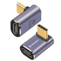 Techsuit - Премиум OTG адаптер TitanCoreX (A12) - Type-C към Type-C, 40Gbps, 3A, Plug and Play, поддръжка на бързо зареждане PD - сив