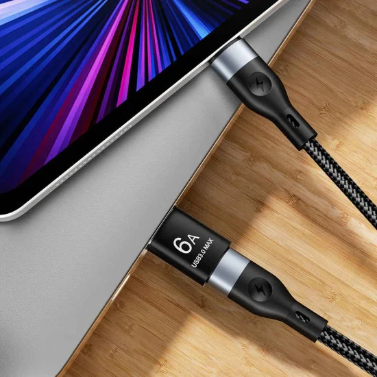 Techsuit - Премиум OTG адаптер HyperPort (A5) - Type-C към USB, 6A, 5Gbps, Plug and Play, бърз трансфер на данни - Черен / Оранжев
