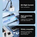 Techsuit - Премиум OTG адаптер HyperPort (A5) - Type-C към USB, 6A, 5Gbps, Plug and Play, бърз трансфер на данни - Черен / Оранжев
