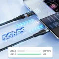 Techsuit - Премиум OTG адаптер HyperPort (A5) - Type-C към USB, 6A, 5Gbps, Plug and Play, бърз трансфер на данни - Черен / Оранжев