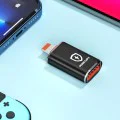 Techsuit - Премиум OTG адаптер HyperPort (A6) - USB 3.0 към Lightning, PD30W, 5Gbps, GaN, конвертор за iPhone - черен / оранжев