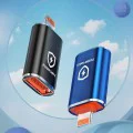 Techsuit - Премиум OTG адаптер HyperPort (A6) - USB 3.0 към Lightning, PD30W, 5Gbps, GaN, конвертор за iPhone - черен / оранжев