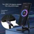 Techsuit - Премиум OTG адаптер TitanCoreX (A12) - Type-C към Type-C, 40Gbps, 3A, Plug and Play, поддръжка на бързо зареждане PD - сив
