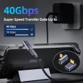 Techsuit - Премиум OTG адаптер TitanCoreX (A12) - Type-C към Type-C, 40Gbps, 3A, Plug and Play, поддръжка на бързо зареждане PD - сив
