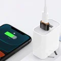 Techsuit - Премиум OTG адаптер HyperPort (A7) - Type-C към USB 3.0, 5Gbps, 10A, конвертор за телефон - черен / оранжев