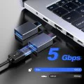 Techsuit - Премиум OTG адаптер SlateVolt (A8) - USB 3.0 към Type-C, 5Gbps, 3A, алуминиева сплав, бърз трансфер на данни - сив