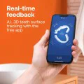 Bitvae - Електрическа четка за зъби (BVS3 Smart) - Sonic, 4 глави с капак, калъф, 5 режима, таймер, сензор за налягане, приложение - нощно синьо