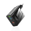Techsuit - Премиум зарядно за стена PentaXPower (CHC1) - 3x USB, 2x Type-C PD 25W, 65W, GaN, бързо зареждане - черно