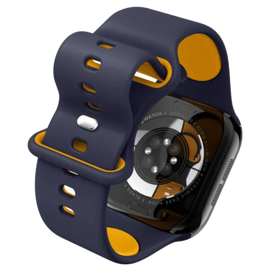 Каишка за Apple Watch 1/2/3/4/5/6/7/8/9/10/SE/SE 2 (38/40/41/42mm) - Spigen - Nano Pop - Син