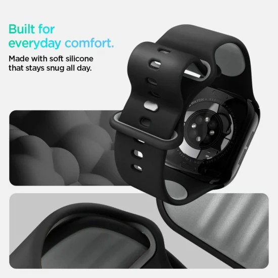 Каишка за Apple Watch 1/2/3/4/5/6/7/8/9/10/SE/SE 2 (38/40/41/42mm) - Spigen - Nano Pop - Черен