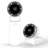 Techsuit - Премиум мини ръчен вентилатор (A9) - с LED дигитален дисплей, USB-C презареждаем, 5 скорости на вятъра, 5000mAh - бял