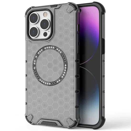 Калъф за iPhone 14 Pro - Techsuit - Honeycomb Shield MagSafe - Черен