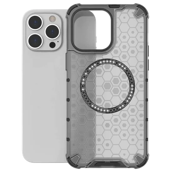 Калъф за iPhone 14 Pro - Techsuit - Honeycomb Shield MagSafe - Черен