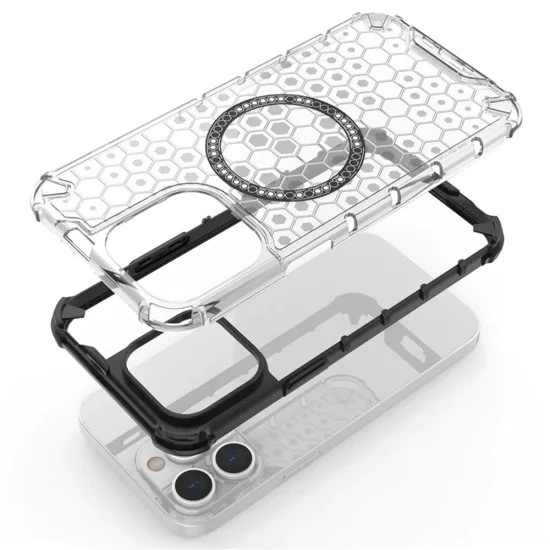 Калъф за iPhone 14 Pro - Techsuit - Honeycomb Shield MagSafe - Черен