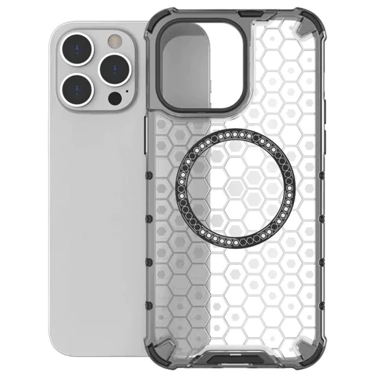 Калъф за iPhone 14 Pro - Techsuit - Honeycomb Shield MagSafe - Бял