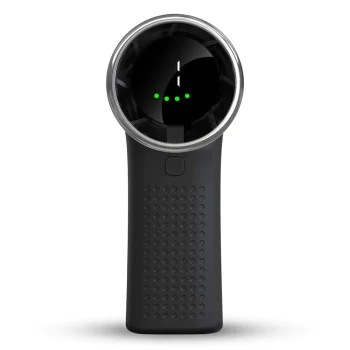 Techsuit - Премиум мини ръчен вентилатор (A8) - с LED дигитален дисплей, USB-C презареждаем, 5 скорости на вятъра, 3600mAh - черен