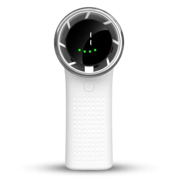 Techsuit - Премиум мини ръчен вентилатор (A8) - с LED дигитален дисплей, USB-C презареждаем, 5 скорости на вятъра, 3600mAh - бял