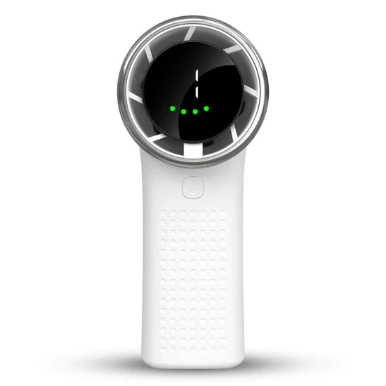 Techsuit - Премиум мини ръчен вентилатор (A8) - с LED дигитален дисплей, USB-C презареждаем, 5 скорости на вятъра, 3600mAh - бял
