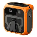 Techsuit - Преносим мини вентилатор Premium (Z13) - с външна батерия, презареждащ се, 5 скорости на вятъра, катарама за колан, 10000mAh - оранжев