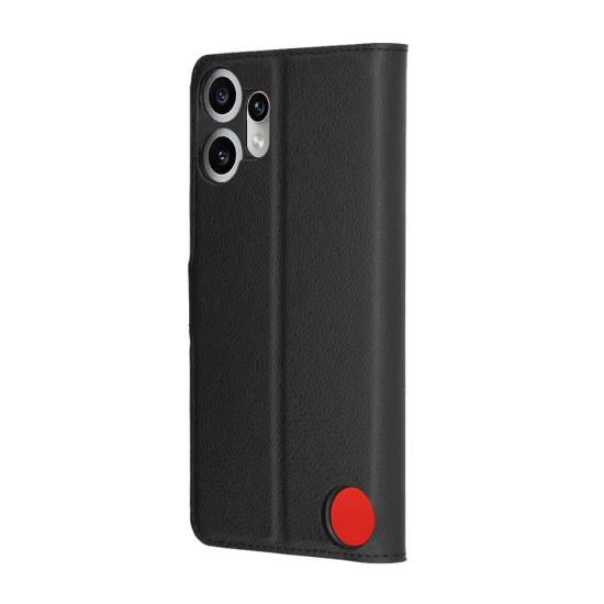 Калъф за Nothing CMF Phone 2 Pro - Techsuit - Кожено фолио - Черен