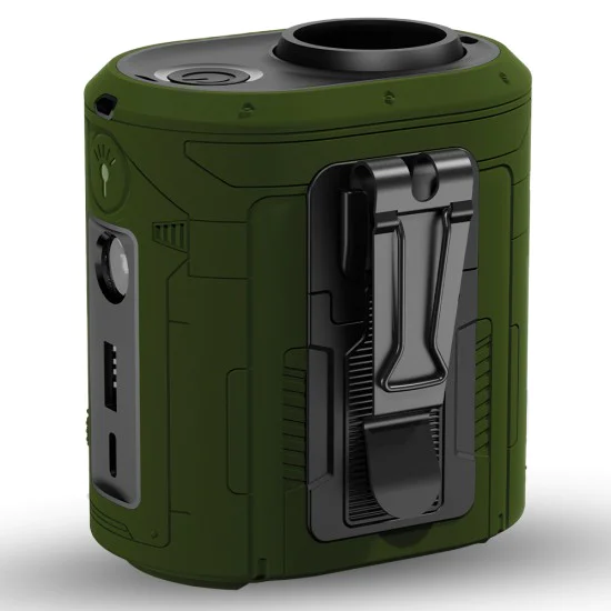 Techsuit - Преносим мини вентилатор Premium (Z14) - с външна батерия, презареждащ се, 5 скорости на вятъра, катарама за колан, 5000mAh - зелен